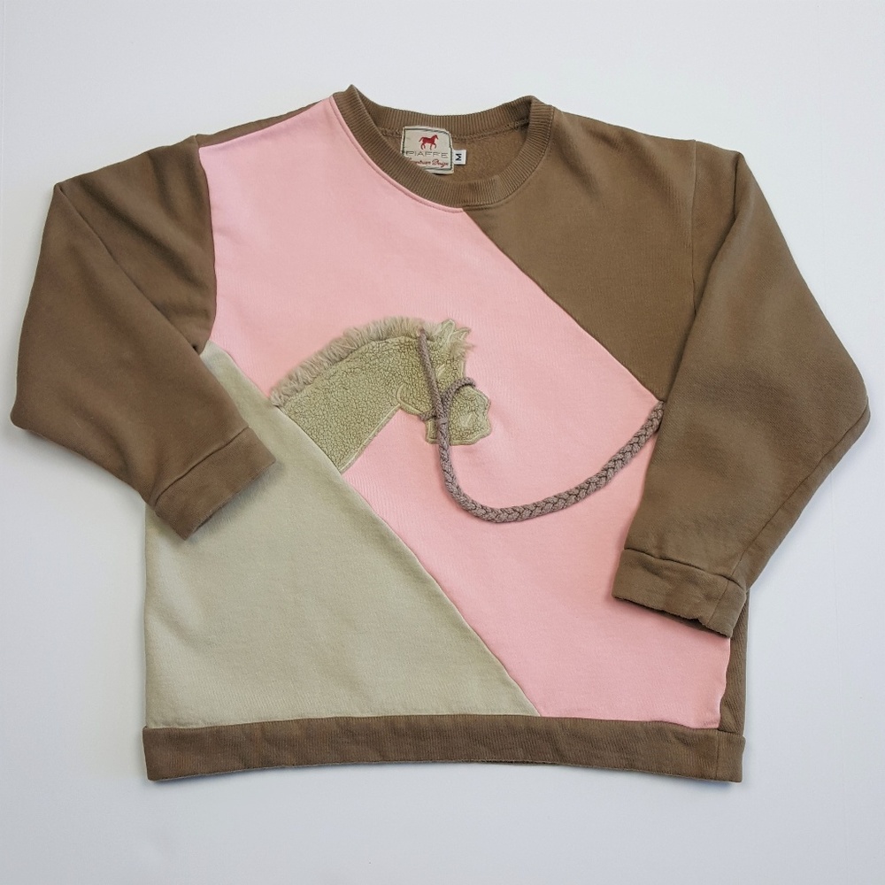 Vintage Quirky Novelty Horse Sweatshirt Size M